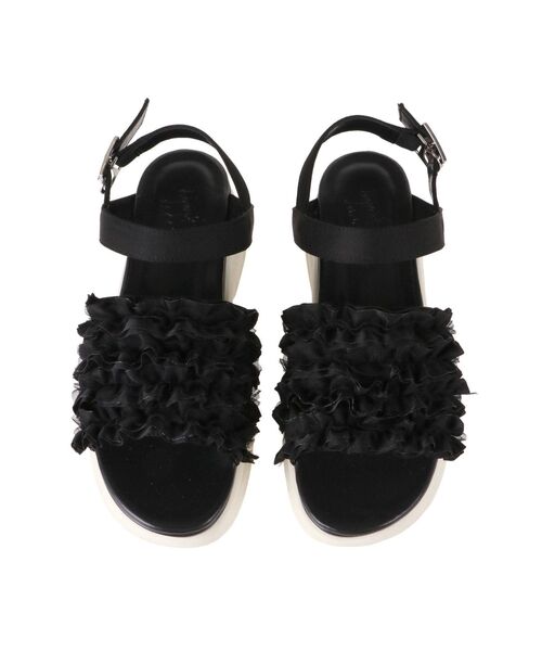 merry jenny（メリージェニー）の「チュールフリルスニーカーサンダル（サンダル・レディース・ブラック/ピンク/アイボリー・MEDIUM/LARGE）」の4枚目の写真