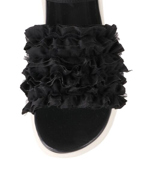 merry jenny（メリージェニー）の「チュールフリルスニーカーサンダル（サンダル・レディース・ブラック/ピンク/アイボリー・MEDIUM/LARGE）」の11枚目の写真