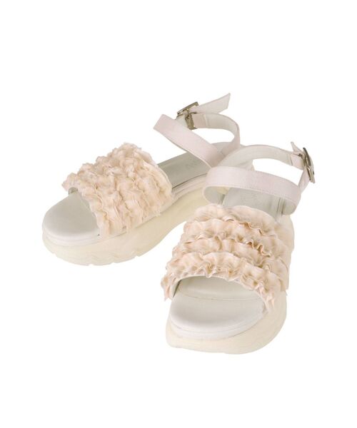 merry jenny（メリージェニー）の「チュールフリルスニーカーサンダル（サンダル・レディース・ブラック/ピンク/アイボリー・MEDIUM/LARGE）」の13枚目の写真