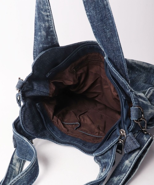 BLACK JACKALL CROWN(ブラックジャッカルクラウン)の「BLACK JACKALL CROWN デニム スタッズ デコレーション 2WAY ショルダーバッグ トートバッグ(ショルダーバッグ・メンズ・ブルー・FREE)」の13枚目の写真