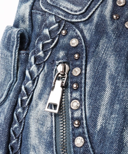 BLACK JACKALL CROWN(ブラックジャッカルクラウン)の「BLACK JACKALL CROWN デニム スタッズ デコレーション 2WAY ショルダーバッグ トートバッグ(ショルダーバッグ・メンズ・ブルー・FREE)」の10枚目の写真