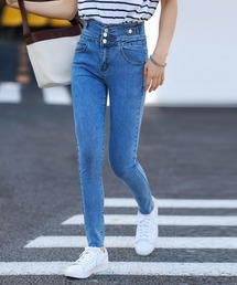 SAISON DE PAPILLON | ハイウエストストレッチスキニーデニムパンツ(デニムパンツ)