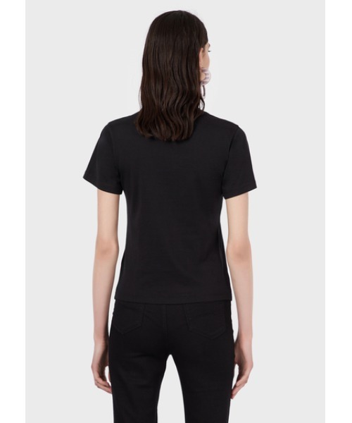 EMPORIO ARMANI(エンポリオアルマーニ)の「【エンポリオ アルマーニ】EMPORIO ARMANI ロゴ×フォトプリント デザインTシャツ(Tシャツ/カットソー・レディース・ブラック・40/38/42)」の3枚目の写真