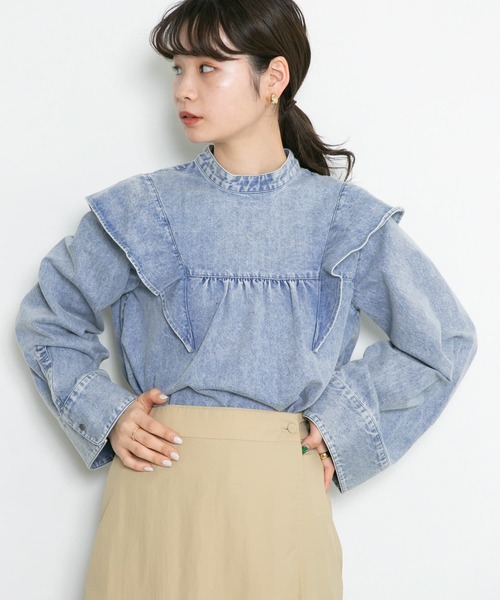 KBF（ケイビーエフ）の「『WEB/一部店舗限定』ダンガリーフリル