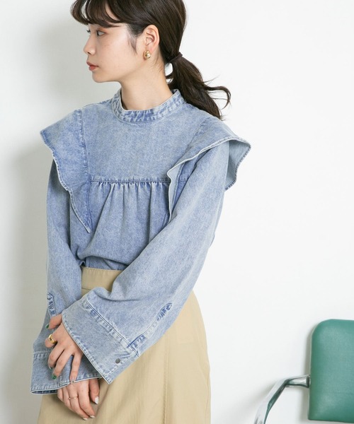 KBF（ケイビーエフ）の「『WEB/一部店舗限定』ダンガリーフリル 