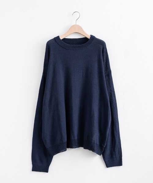 euan.(ユアン)の「euan. シアー オーバーサイズ メッシュ クルーネックニット(ニット/セーター・メンズ・ネイビー/グリーン/ブラック×ホワイト・M/L)」の4枚目の写真