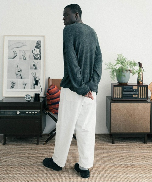 euan.(ユアン)の「euan. シアー オーバーサイズ メッシュ クルーネックニット(ニット/セーター・メンズ・ネイビー/グリーン/ブラック×ホワイト・M/L)」の15枚目の写真