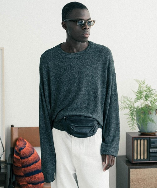 euan.(ユアン)の「euan. シアー オーバーサイズ メッシュ クルーネックニット(ニット/セーター・メンズ・ネイビー/グリーン/ブラック×ホワイト・M/L)」の16枚目の写真