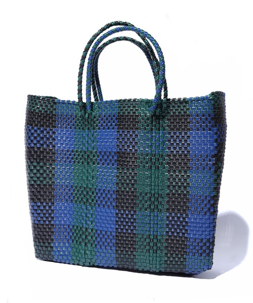 OJO DE MEX（オホデメックス）の「OJO DE MEX/オホデメックス Plastico CAGO Tote Check S カゴバッグ チェック（かごバッグ・レディース・ブラック系・ONE SIZE）」の10枚目の写真