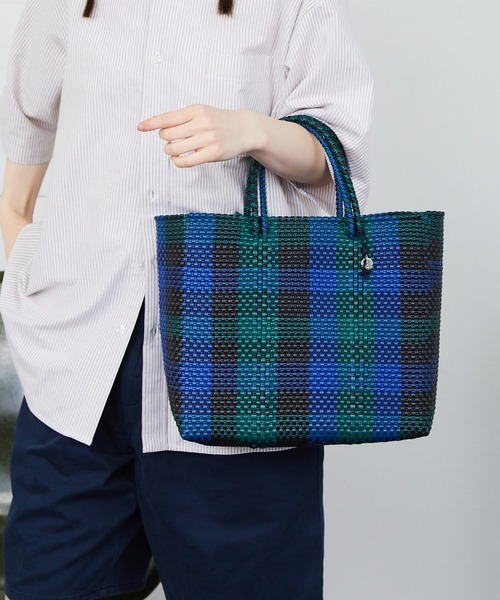 OJO DE MEX（オホデメックス）の「OJO DE MEX/オホデメックス Plastico CAGO Tote Check S カゴバッグ チェック（かごバッグ・レディース・ブラック系・ONE SIZE）」の18枚目の写真