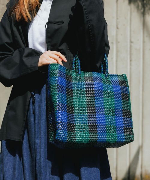 OJO DE MEX（オホデメックス）の「OJO DE MEX/オホデメックス Plastico CAGO Tote Check S カゴバッグ チェック（かごバッグ・レディース・ブラック系・ONE SIZE）」の19枚目の写真