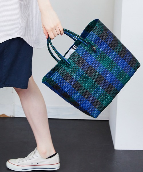 OJO DE MEX（オホデメックス）の「OJO DE MEX/オホデメックス Plastico CAGO Tote Check S カゴバッグ チェック（かごバッグ・レディース・ブラック系・ONE SIZE）」の21枚目の写真