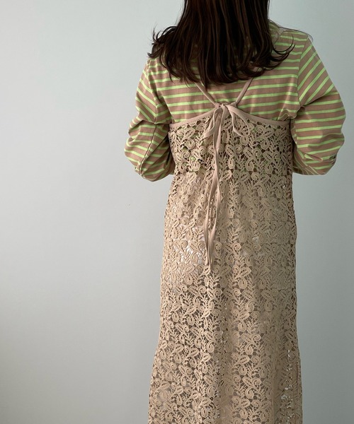 LE MORE(リモア)の「リボンアレンジレースキャミワンピース(ワンピース・レディース・ベージュ/アイボリー・FREE)」の7枚目の写真