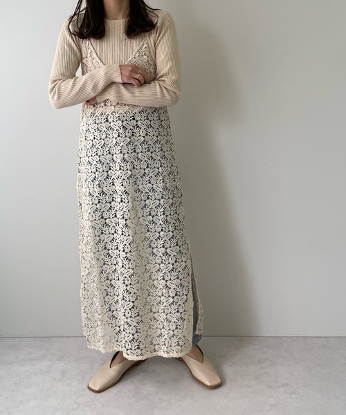 LE MORE(リモア)の「リボンアレンジレースキャミワンピース(ワンピース・レディース・ベージュ/アイボリー・FREE)」の12枚目の写真