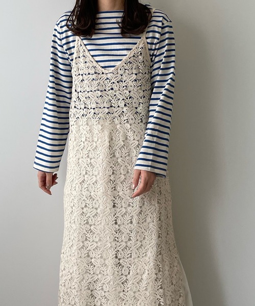 LE MORE(リモア)の「リボンアレンジレースキャミワンピース(ワンピース・レディース・ベージュ/アイボリー・FREE)」の15枚目の写真