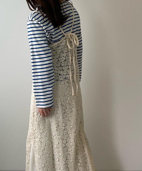 LE MORE(リモア)の「リボンアレンジレースキャミワンピース(ワンピース・レディース・ベージュ/アイボリー・FREE)」の17枚目の写真