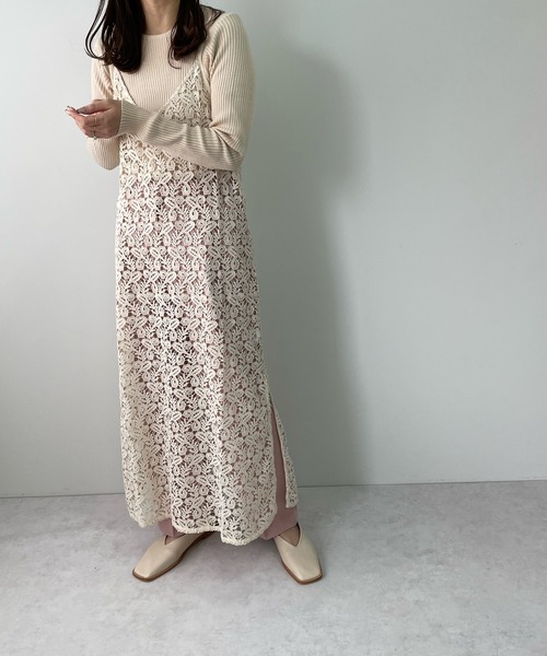 LE MORE(リモア)の「リボンアレンジレースキャミワンピース(ワンピース・レディース・ベージュ/アイボリー・FREE)」の19枚目の写真