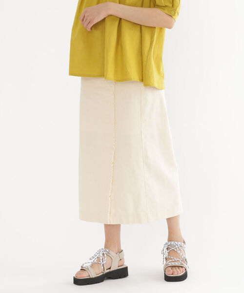 BEAMS HEART（ビームスハート）の「BEAMS HEART / リネン混 ラップ風スカート（スカート・レディース・ホワイト系その他5/オリーブ/オレンジ系その他6・MEDIUM/SMALL）」の11枚目の写真
