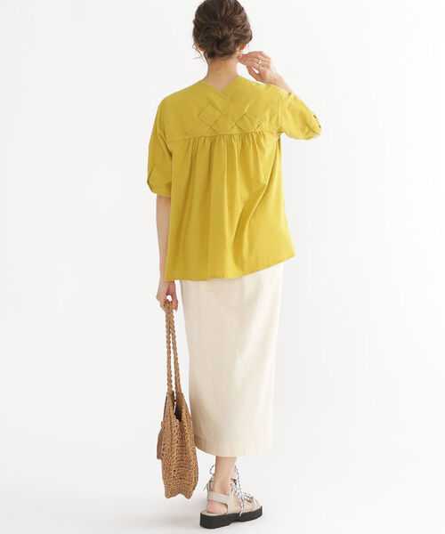 BEAMS HEART（ビームスハート）の「BEAMS HEART / リネン混 ラップ風スカート（スカート・レディース・ホワイト系その他5/オリーブ/オレンジ系その他6・MEDIUM/SMALL）」の15枚目の写真