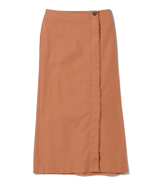 BEAMS HEART（ビームスハート）の「BEAMS HEART / リネン混 ラップ風スカート（スカート・レディース・ホワイト系その他5/オリーブ/オレンジ系その他6・MEDIUM/SMALL）」の21枚目の写真