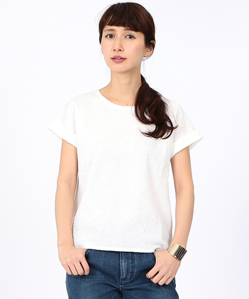 BEAMS LIGHTS Women's（ビームスライツ ウィメンズ）の「Anisha / ジョセリンT（Tシャツ/カットソー・レディース・ホワイト/ネイビー・FREE）」の2枚目の写真