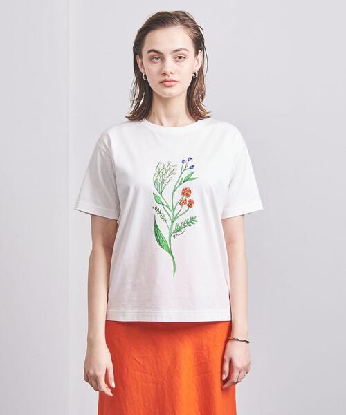 MUVEIL（ミュベール）の「【別注】＜MUVEIL（ミュベール）＞ フラワー Tシャツ-united LOVE project 2022†（Tシャツ/カットソー・レディース・ホワイト/ライラック・38）」の4枚目の写真