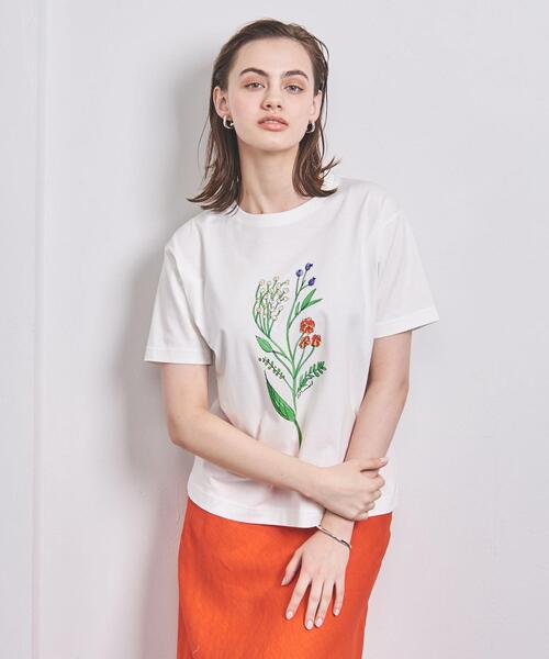 MUVEIL（ミュベール）の「【別注】＜MUVEIL（ミュベール）＞ フラワー Tシャツ-united LOVE project 2022†（Tシャツ/カットソー・レディース・ホワイト/ライラック・38）」の7枚目の写真