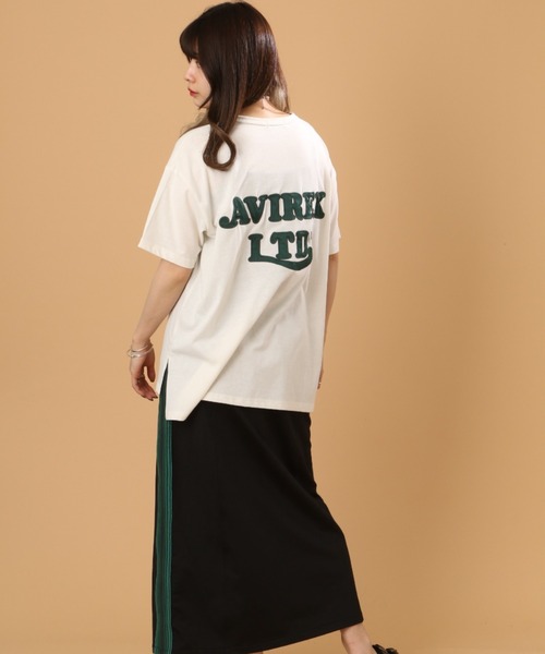 AVIREX（アヴィレックス）の「SATIN WAPPEN T-SHIRT/ サテンワッペンティーシャツ（Tシャツ/カットソー・レディース・オフホワイト/ブラック/ネイビー・FREE）」の5枚目の写真