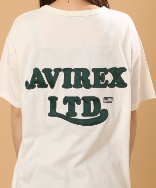 AVIREX（アヴィレックス）の「SATIN WAPPEN T-SHIRT/ サテンワッペンティーシャツ（Tシャツ/カットソー・レディース・オフホワイト/ブラック/ネイビー・FREE）」の6枚目の写真