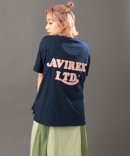 AVIREX（アヴィレックス）の「SATIN WAPPEN T-SHIRT/ サテンワッペンティーシャツ（Tシャツ/カットソー・レディース・オフホワイト/ブラック/ネイビー・FREE）」の13枚目の写真
