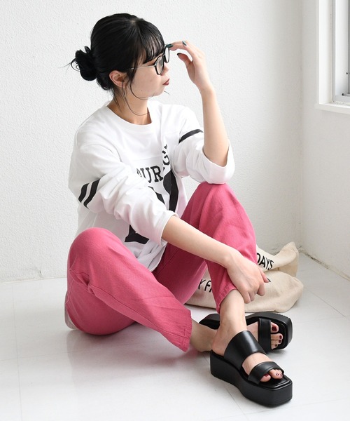 NOFALL(ノーフォール)の「プラットフォームミュールサンダル(サンダル・レディース・ブラック/ホワイト・M/S/L/LL)」の16枚目の写真