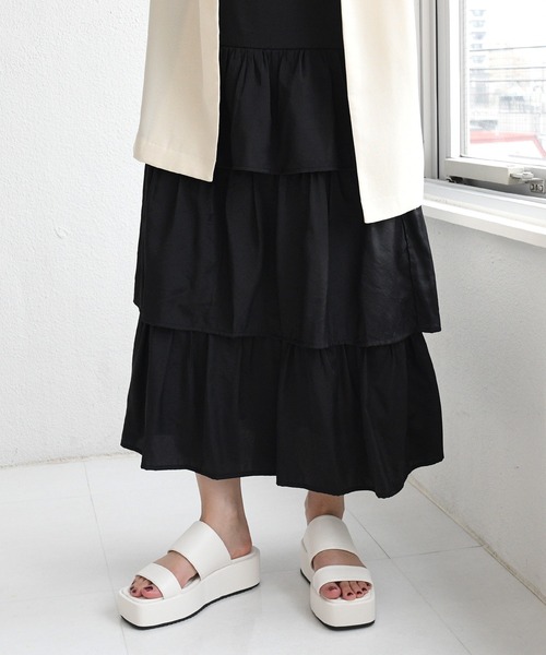 NOFALL(ノーフォール)の「プラットフォームミュールサンダル(サンダル・レディース・ブラック/ホワイト・M/S/L/LL)」の6枚目の写真