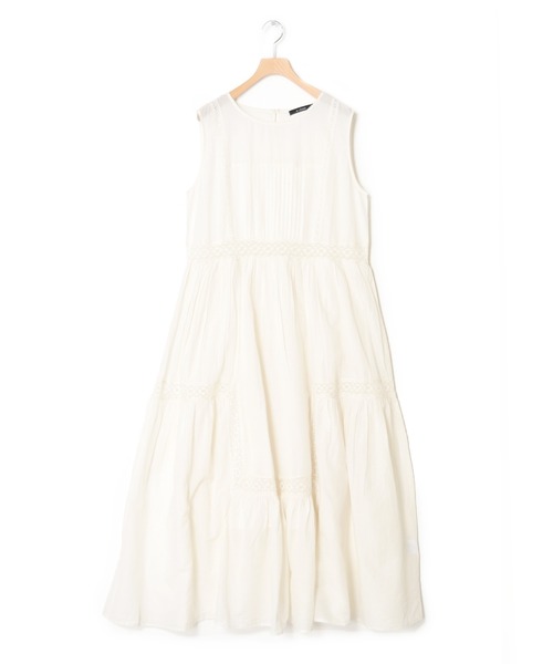 w closet（ダブルクローゼット）の「レースノースリギャザーワンピース（ワンピース・レディース・オフホワイト/グリーン/ブラウン系その他・FREE）」の12枚目の写真