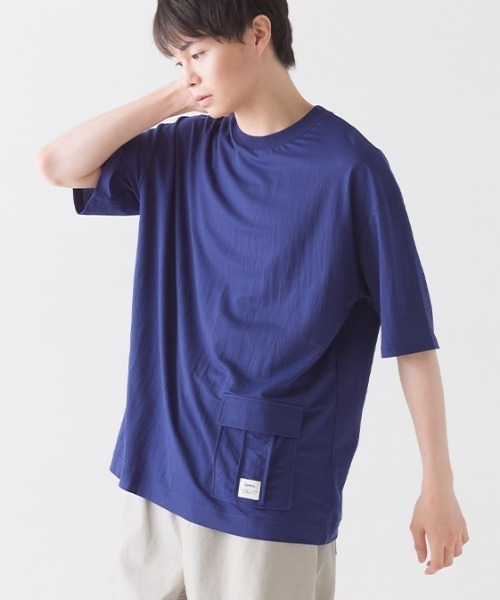 セール メンズ接触冷感レーヨンナイロンサイドポケットtシャツ Tシャツ カットソー Omnes オムネス のファッション通販 Zozotown