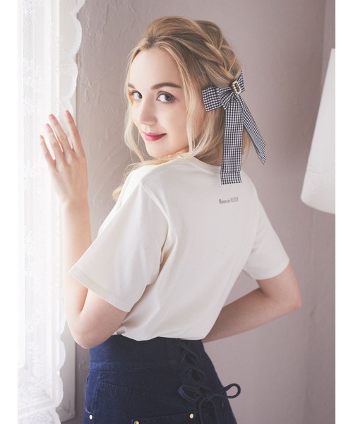 Maison de FLEUR（メゾンドフルール）の「Minnie&Figaro/Tシャツ（Tシャツ/カットソー・レディース・ホワイト/ピンク・FREE）」の3枚目の写真