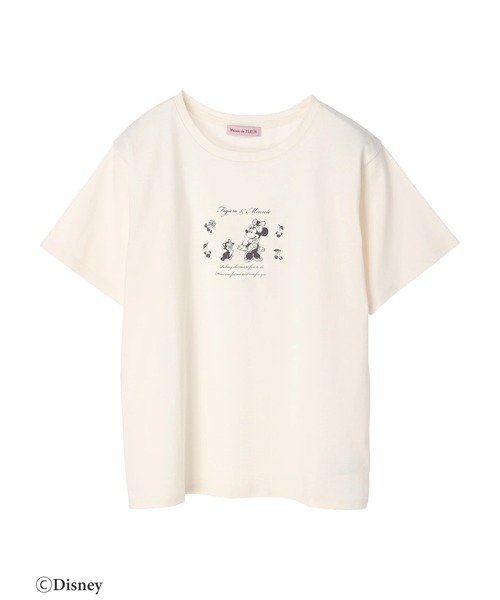 Maison de FLEUR（メゾンドフルール）の「Minnie&Figaro/Tシャツ（Tシャツ/カットソー・レディース・ホワイト/ピンク・FREE）」の5枚目の写真