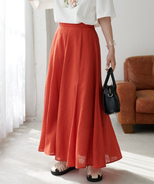 DISCOAT（ディスコート）の「リネン混ハギフレアスカート（スカート
