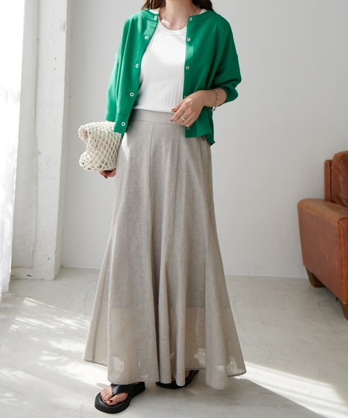 DISCOAT（ディスコート）の「リネン混ハギフレアスカート（スカート