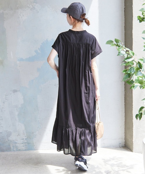 SLOBE IENA(スローブイエナ)の「《追加》コットンボイルティアードワンピース(ワンピース・レディース・ブラック/ピンク系その他/サックスブルー/ブラック系その他・FREE)」の8枚目の写真