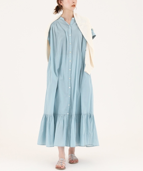 ▪️未使用品▪️SLOBEIENA☆コットンボイルワンピース☆ブルー SLOBE IENA（スローブイエナ）の「コットンボイルティアード