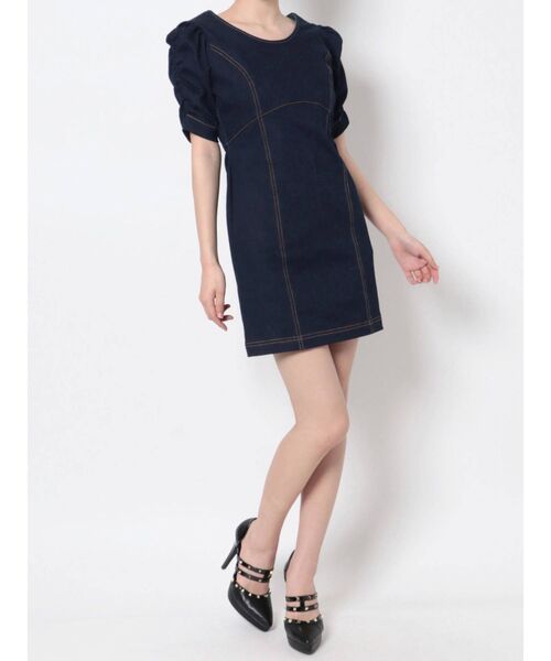 RESEXXY(リゼクシー)の「ステッチデザインミニワンピース(ワンピース・レディース・ブラック/インディゴブルー/ブラウン・FREE)」の18枚目の写真