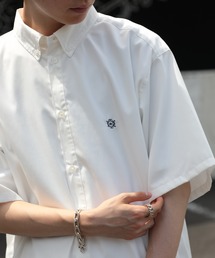 SETUP7 | 【SETUP7】オーバーシルエット刺繍入り半袖シャツ　ハーフスリーブシャツ　ストライプ　/　チェック(シャツ/ブラウス)