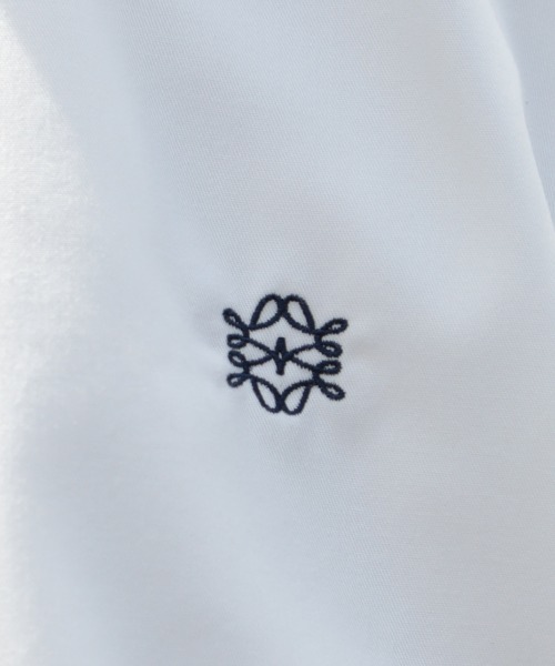 SETUP7（セットアップセブン）の「【SETUP7】オーバーシルエット刺繍入り半袖シャツ　ハーフスリーブシャツ　ストライプ　/　チェック（シャツ/ブラウス・メンズ・ホワイト/ベージュ/ブルー/ブラック/サックスブルー/ホワイト系その他2/ネイビー/ライトグリーン・FREE/L/M）」の13枚目の写真