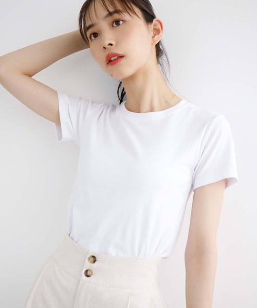 fifth(フィフス)の「ベーシックコンパクトTシャツ(Tシャツ/カットソー・レディース・ホワイト/ブラック/ライトグリーン/ラベンダー・M)」の7枚目の写真