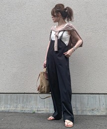 ワイドシルエットサロペット