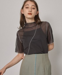 PUBLIC TOKYO | 【ZOZOTOWN限定カラー】シースルーハーフスリーブカットソー/ウォッシャブル(Tシャツ/カットソー)