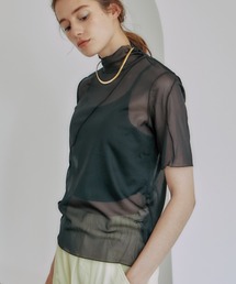 PUBLIC TOKYO | 【岐阜県産】【洗える】シースルーハーフスリーブメローカットソー/シアートップス(Tシャツ/カットソー)