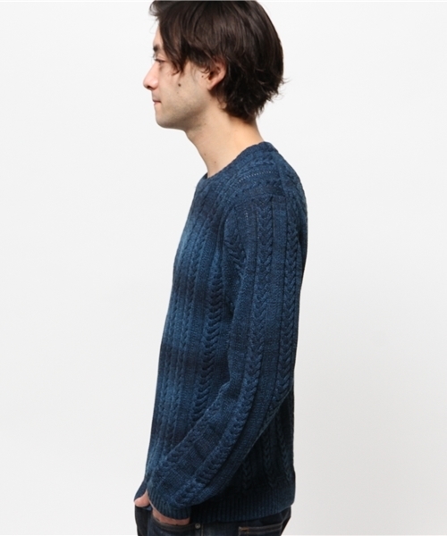 417 EDIFICE（フォーワンセブンエディフィス）の「◇7Gメランジケーブル クルーネックロングスリーブ（ニット/セーター・メンズ・カーキ/グレー/ネイビー・MEDIUM/LARGE/SMALL）」の7枚目の写真
