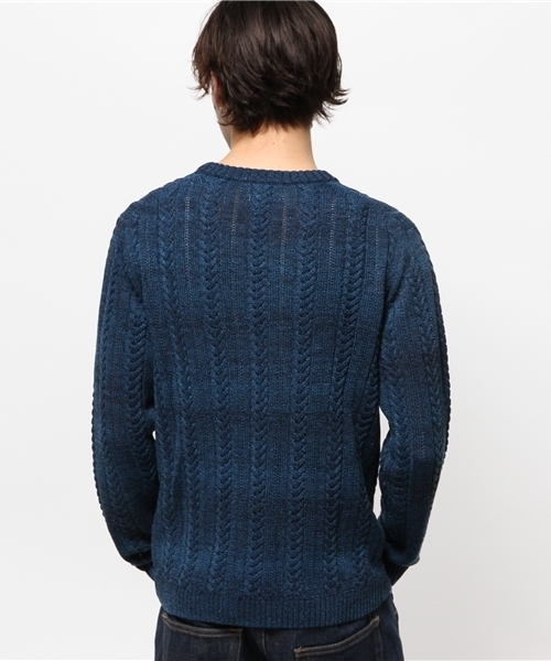 417 EDIFICE（フォーワンセブンエディフィス）の「◇7Gメランジケーブル クルーネックロングスリーブ（ニット/セーター・メンズ・カーキ/グレー/ネイビー・MEDIUM/LARGE/SMALL）」の8枚目の写真