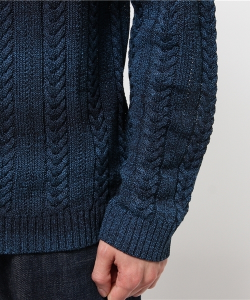 417 EDIFICE（フォーワンセブンエディフィス）の「◇7Gメランジケーブル クルーネックロングスリーブ（ニット/セーター・メンズ・カーキ/グレー/ネイビー・MEDIUM/LARGE/SMALL）」の10枚目の写真